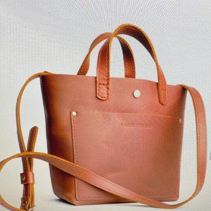 Portland Leather Mini Tote Honey Brand New NWT Crossbody